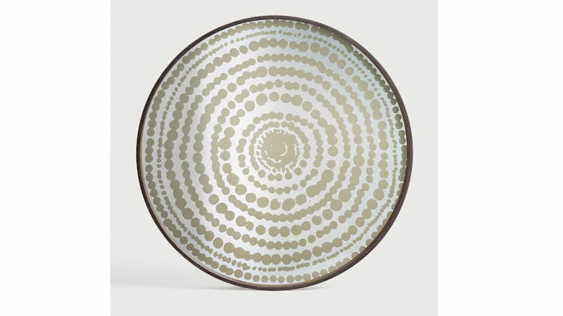 10120373 - Gold Beads Mirror Tray Round Large