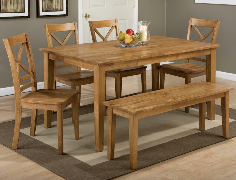 352-60 Rectangle Fix Top Dining Table - Honey finish