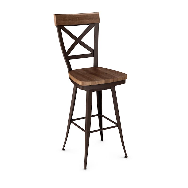 41414-26B Counter Height Swivel Stool with Solid Birch Seat & Solid Birch Accent