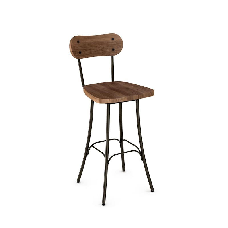 41268-26B Counter Height Swivel Stool with Solid Birch Seat & Solid Birch Back