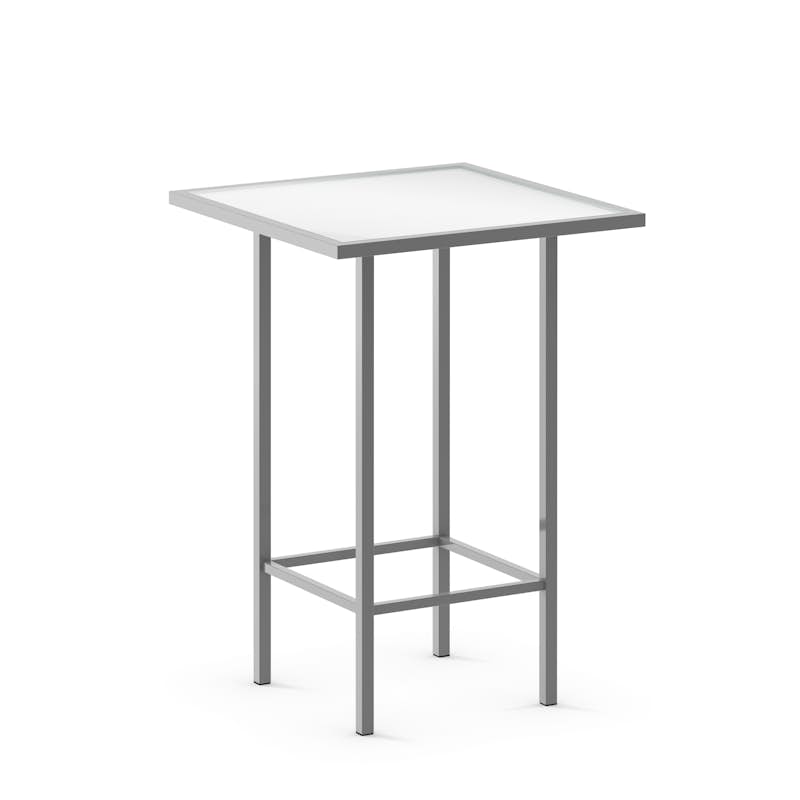 Counter Height Table with Ultra White Glass 50537-38 & 90039