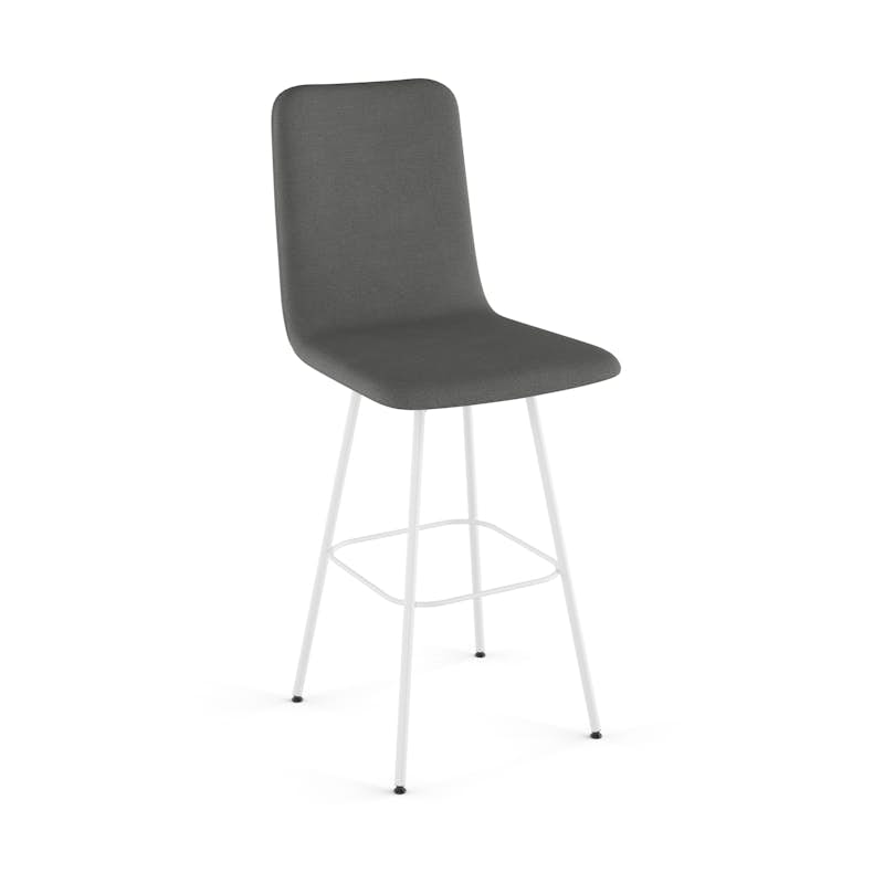 41333-26 Counter Height Upholstered Swivel Stool with Leather Accent