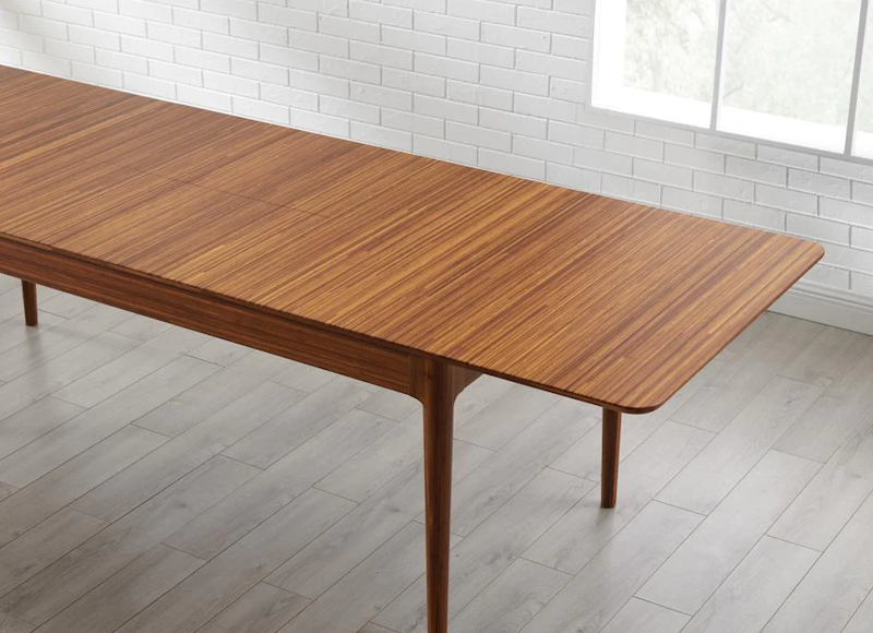 GE0001AM Erikka Ext Table W/2 Leaves - Amber Bamboo