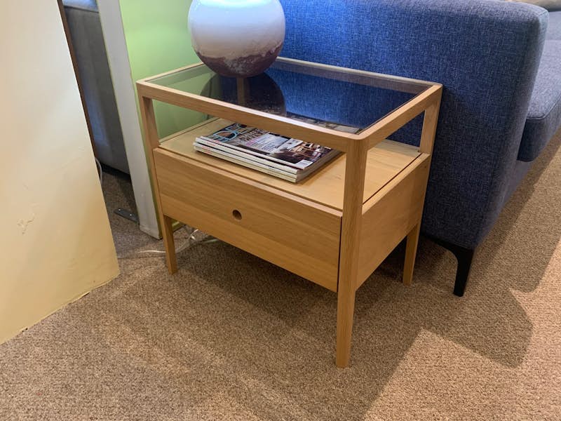 Oak Spindle Side Table with Drawer