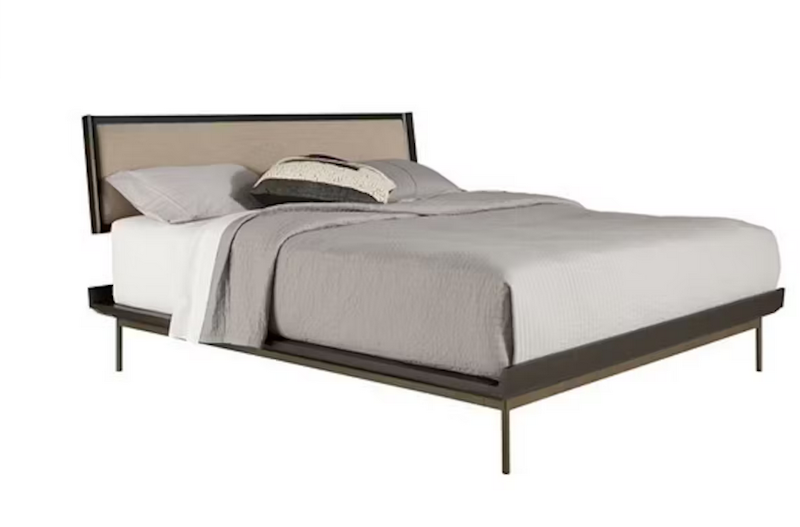 Queen UPHOLSTERED Bed with Metal Base