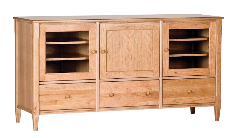 Shaker 65" Deluxe Media Cabinet Natural Cherry