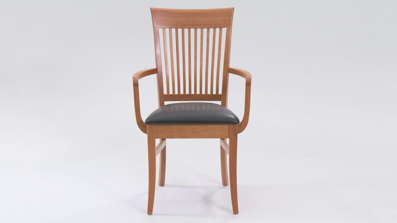 Tucker Arm Chair - Cherry S-2 Finish/Black Seat TFAC-U-NC