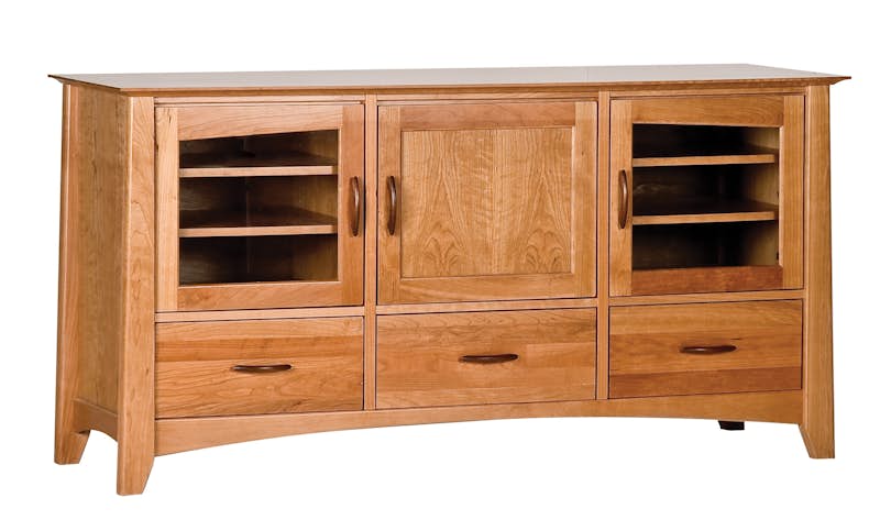 Willow 65" Deluxe Media Cabinet Natural Cherry